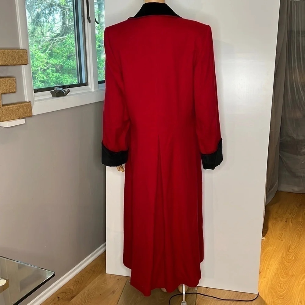 Loro Piana Sz 10 For Saks Fifth Ave Long Red Lambswool Coat